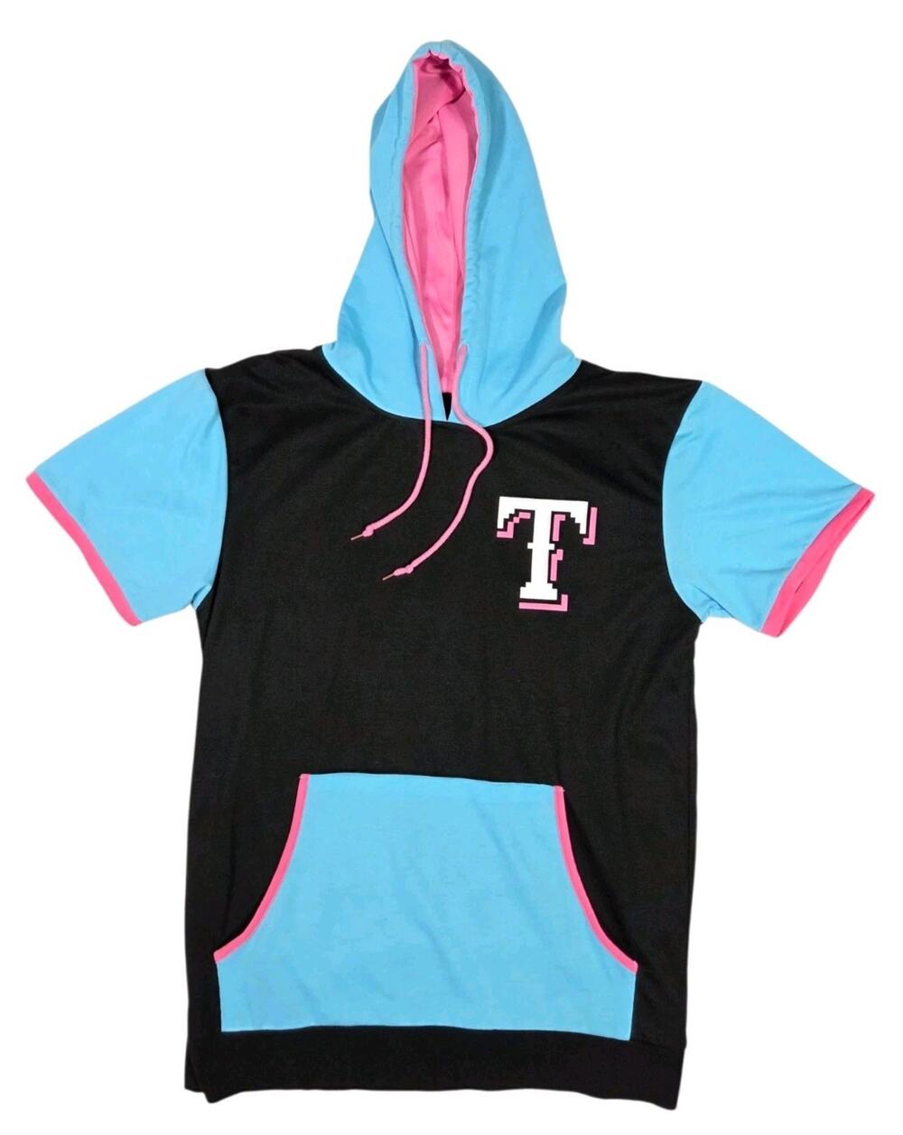 Texas Rangers 8-Bit Colorblock Hooded Shirt Semien #2 Unisex Medium MLB Promo